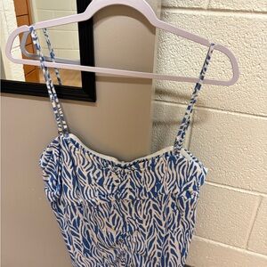 Blue Zebra Print Top
